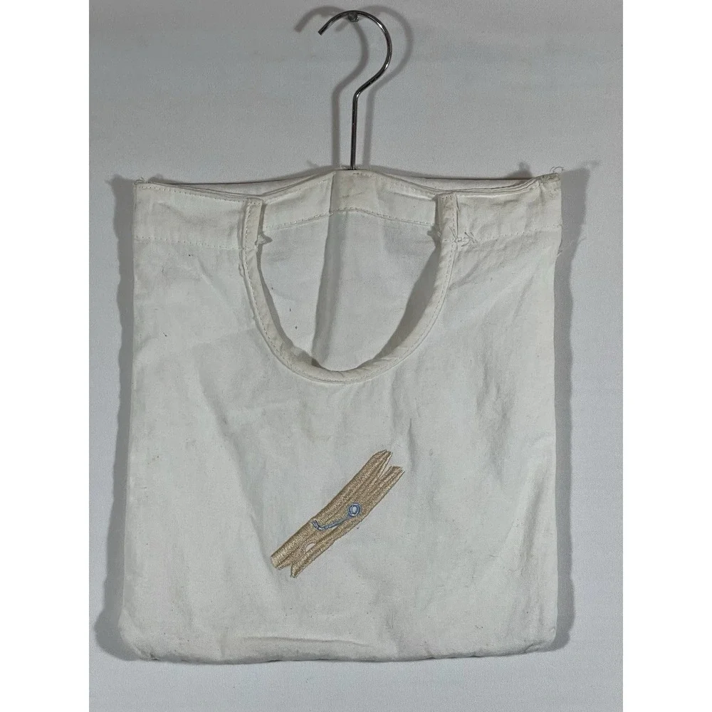 Whitmor Clothespin Bag Vintage Embroidered Cottagecore Farmhouse Laundry